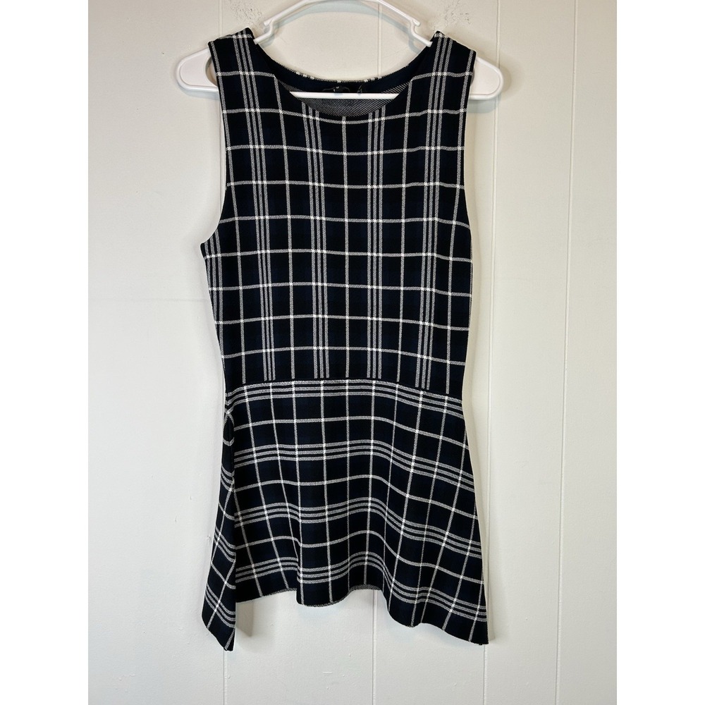 Theory Kalora Lustrate Plaid Sleeveless Peplum Top Size Medium 245